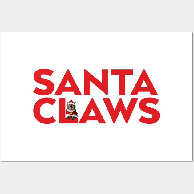 Santa Claws - Christmas Cat Wall Art by RS